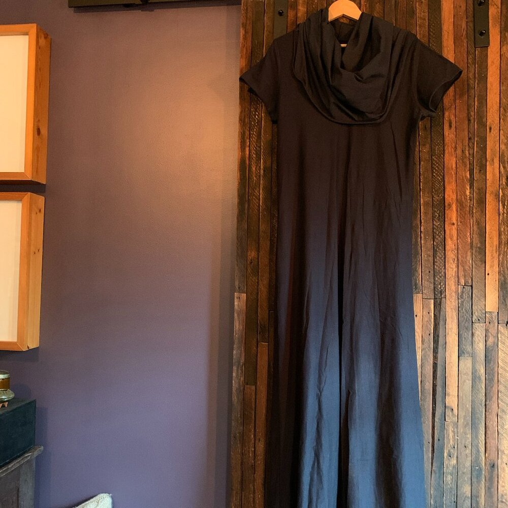 bespoke cowl neck dress with cap sleeves